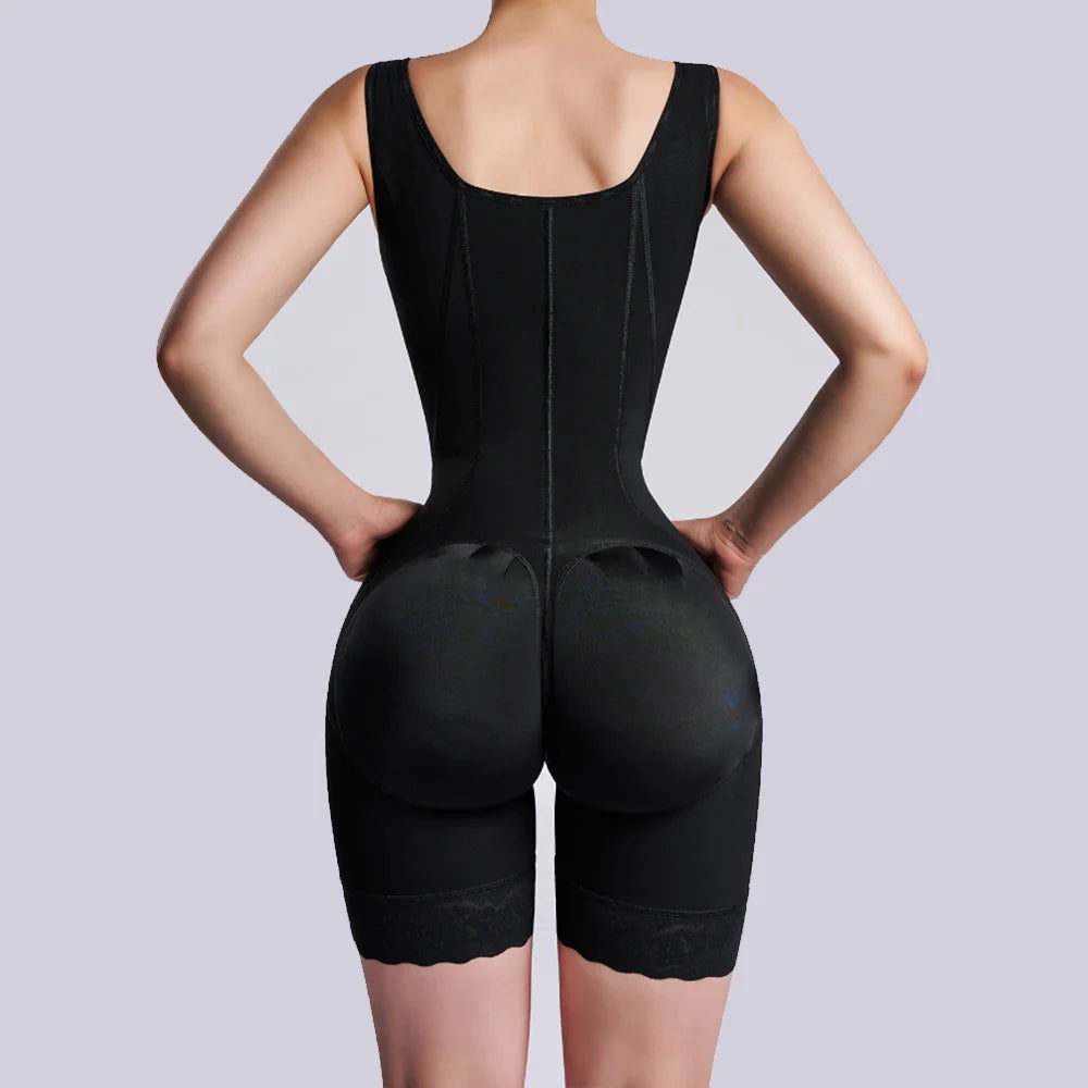 Hourglass Shapewear Mid-leg Adjustable Hook and Eye Bodysuit High Compression Faja Colombianas Tummy Control Underwear